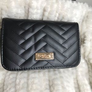 👜 Bebe Small Black Quilted Crossbody Bag w/chain. NWT